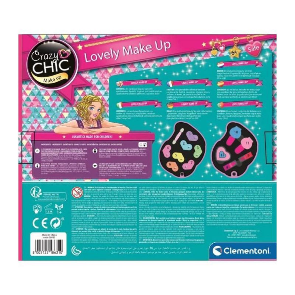 CLEMENTONI Clementoni - 18643 - Palette de maquillage Licorne A2x3