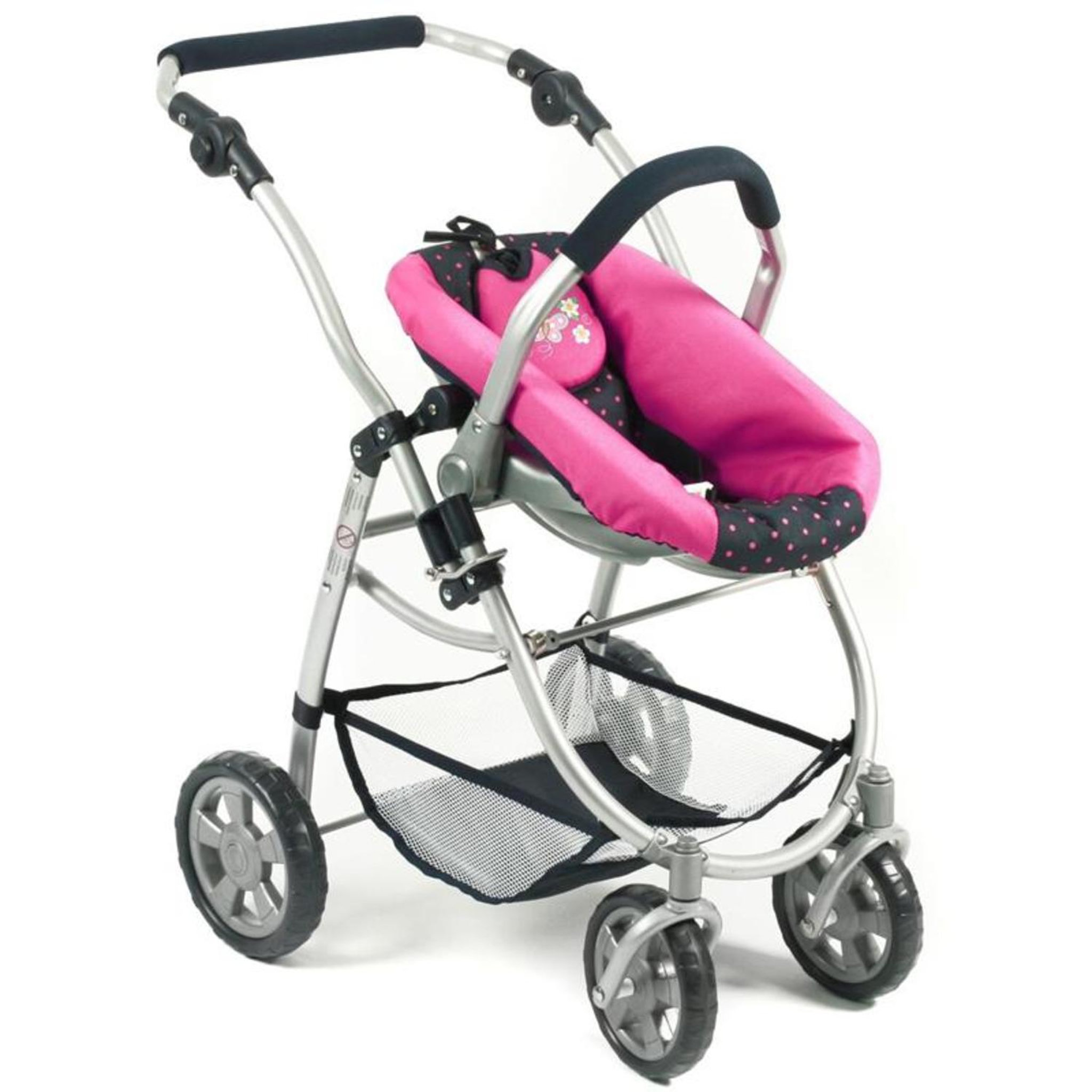 Voir la diapositive 5 : BAYER CHIC 2000 La poussette pour poupées, combinée 3 en 1 EMOTION ALL IN - Marine et rose à pois