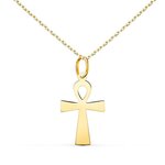 L'ATELIER D'AZUR Collier - Médaille Croix de la Vie Or 18 Carats 750/000 Jaune - Chaine Dorée