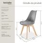 Voir la diapositive 6 : tectake Ensemble de chaises de salle à manger avec siège rembourré gris Lot de 4
