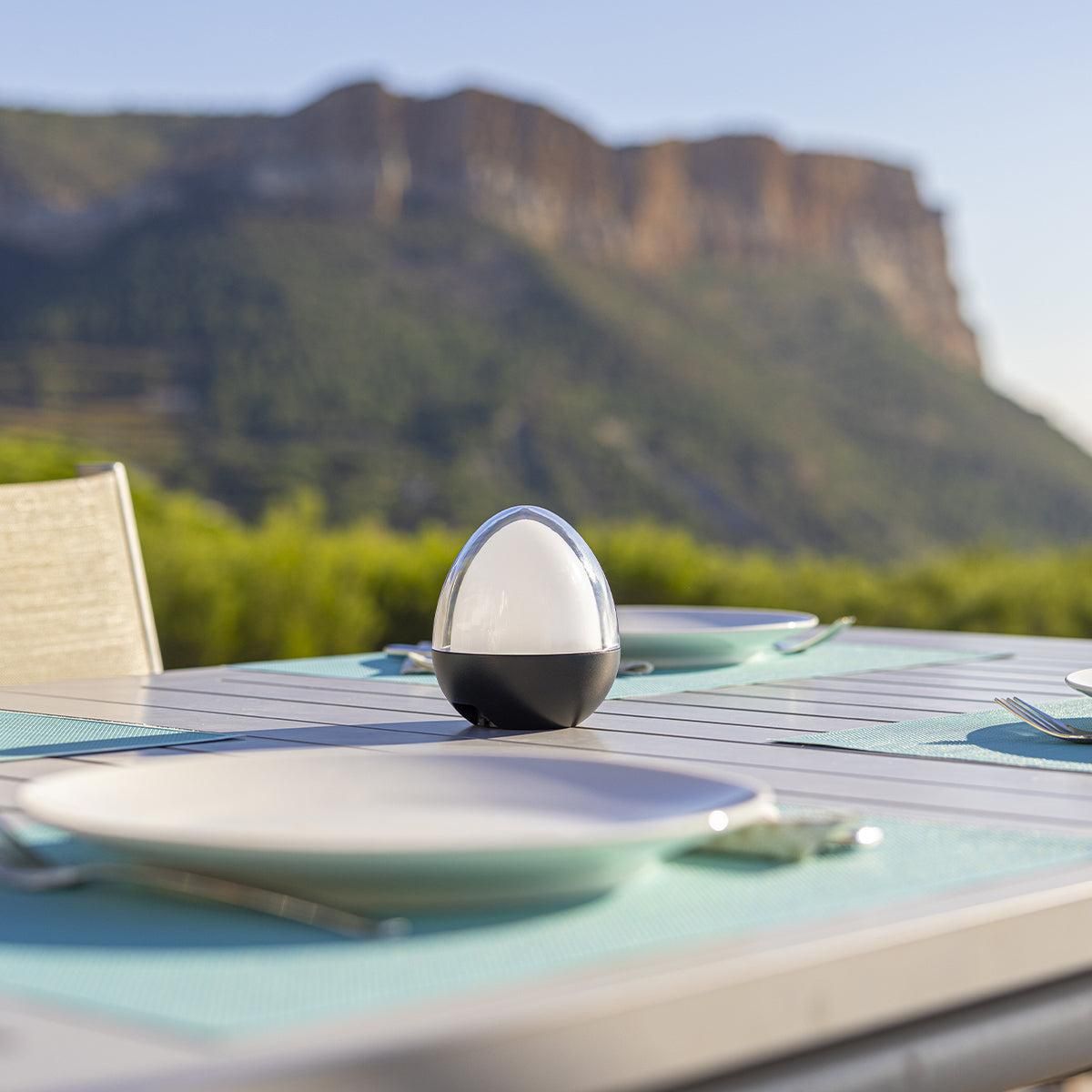 Lumisky Lampe de table sans fil OVIE Blanc Aluminium H12cm