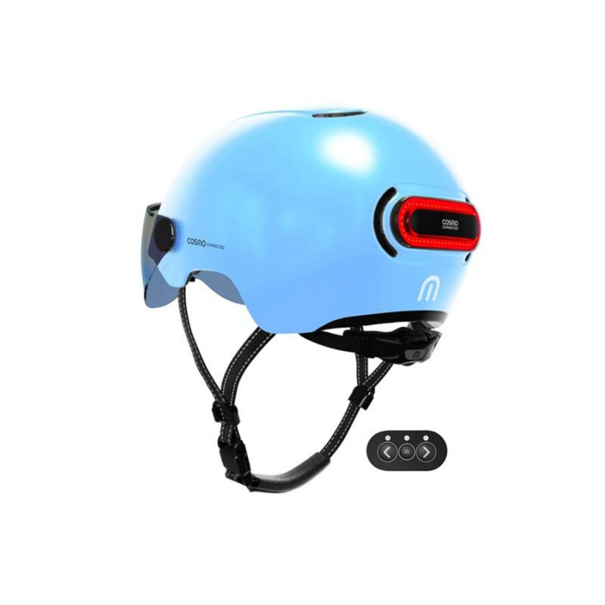 COSMO CONNECTED Casque vélo Cosmo Connected Fusion+ Bleu Ciel Metallise
