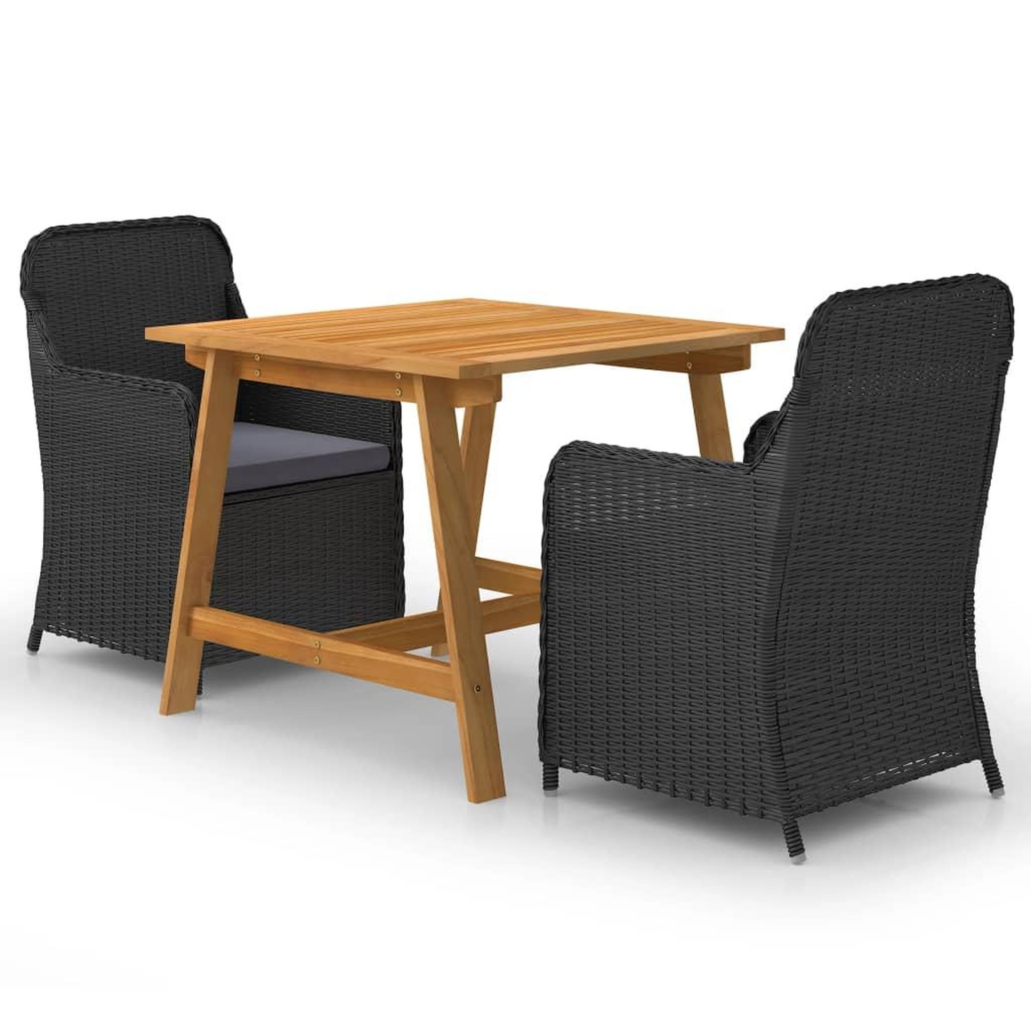 Voir la diapositive 1 : VIDAXL Ensemble a manger de jardin 3 pcs Noir