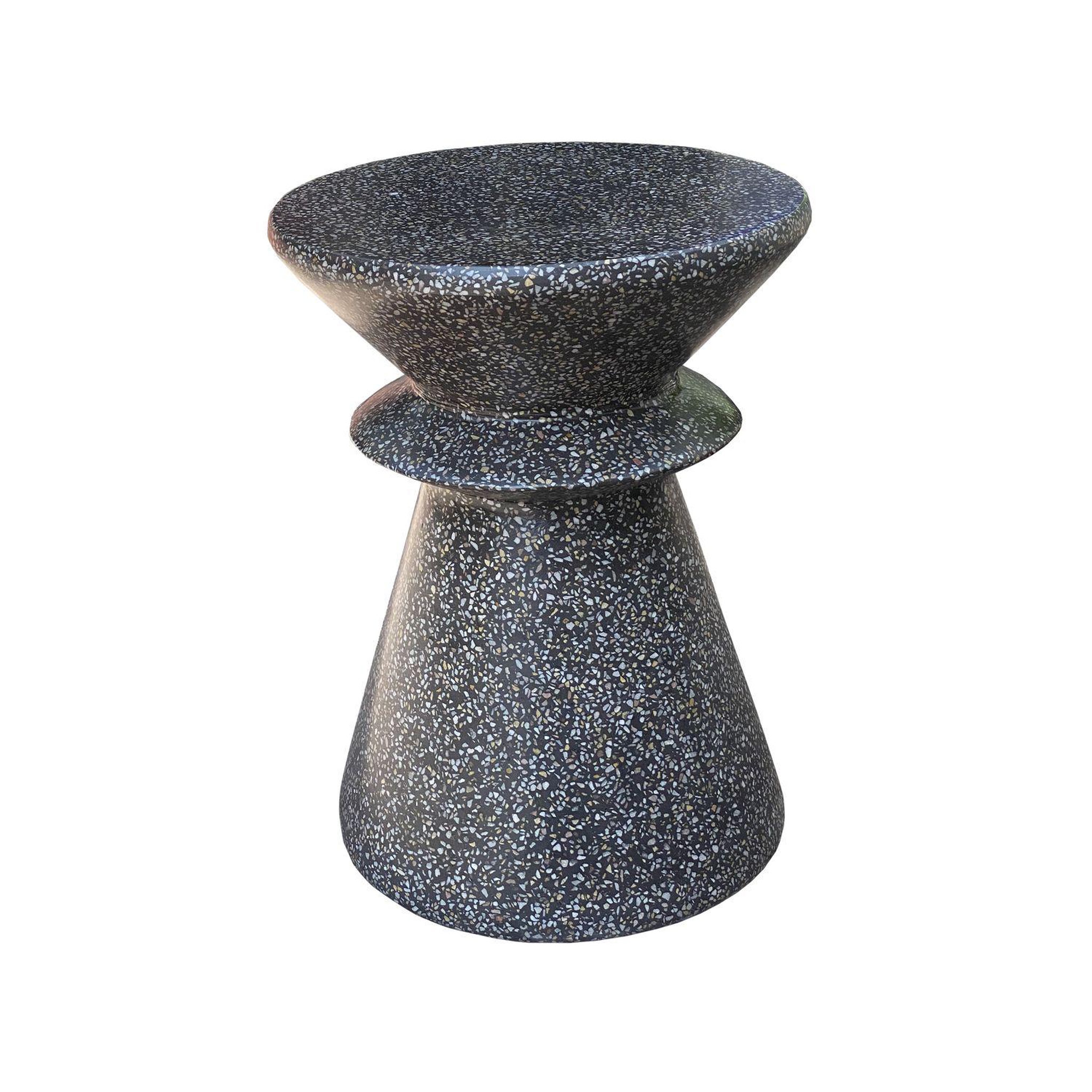 HESPERIDE Table d'appoint de jardin ronde effet terrazzo alturio