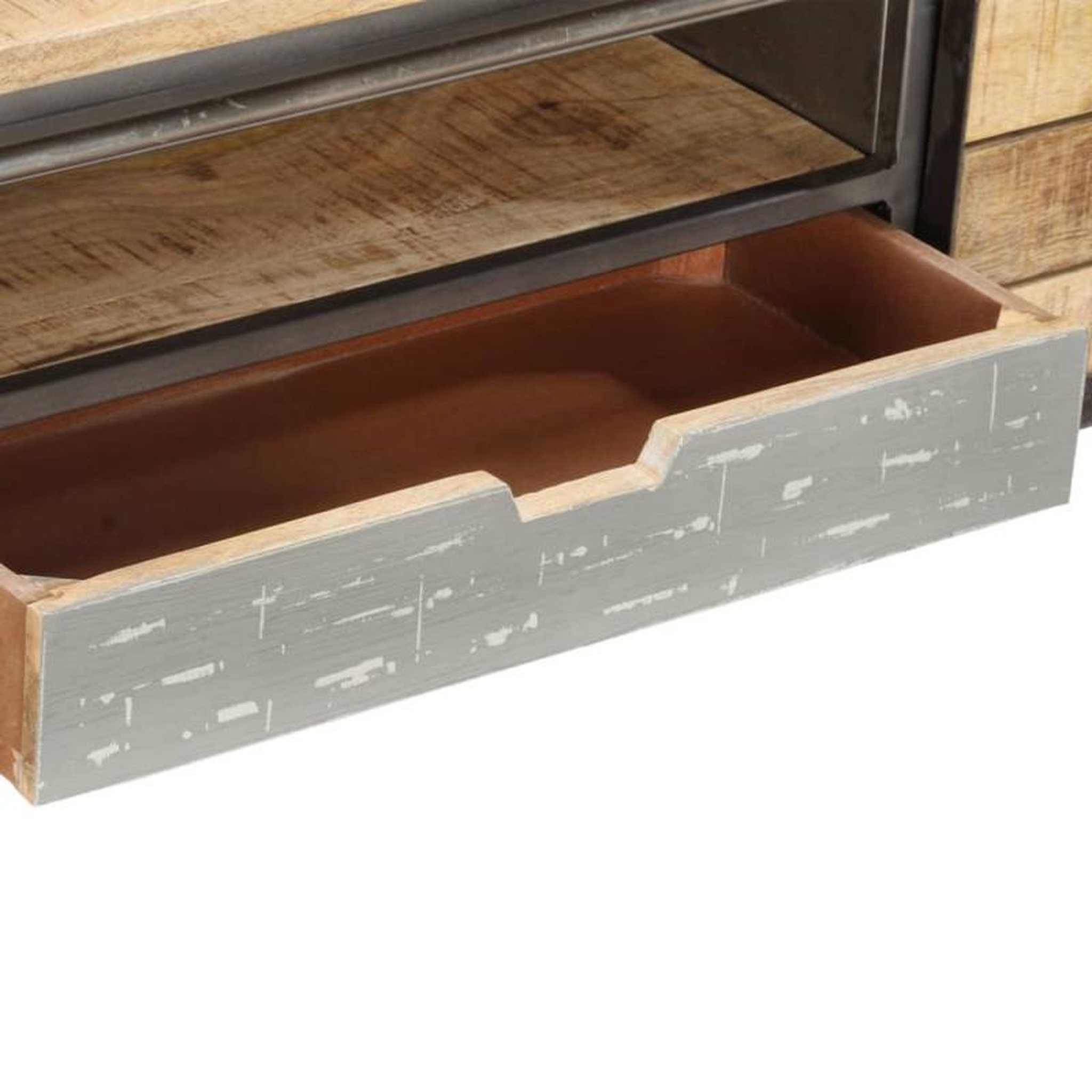 Voir la diapositive 6 : VIDAXL Meuble TV 120 x 30 x 40 cm Bois massif de manguier