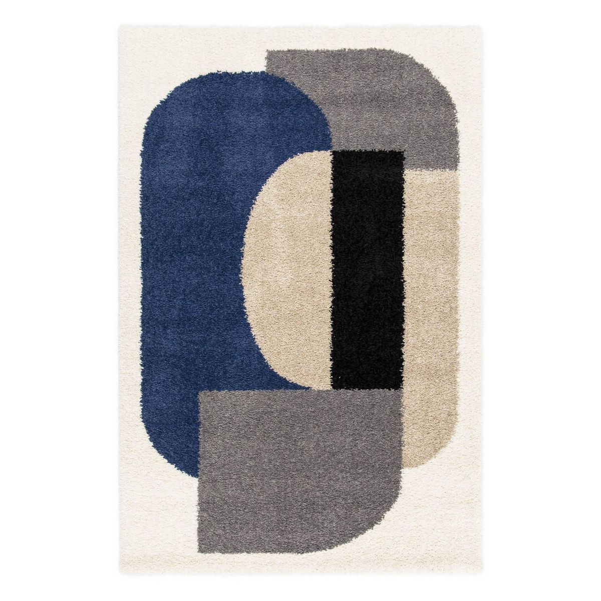 SWEEEK Tapis intérieur shaggy, motifs géométriques, multicolore