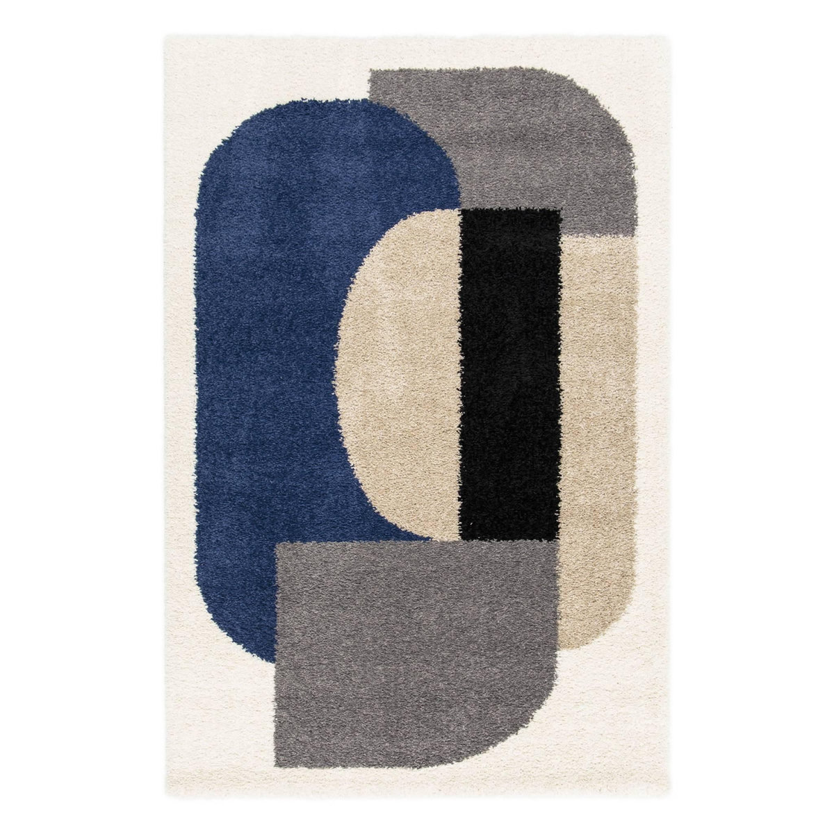 SWEEEK Tapis intérieur shaggy, motifs géométriques, multicolore
