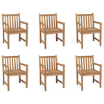 VIDAXL Chaises d'exterieur lot de 6 Bois de teck solide