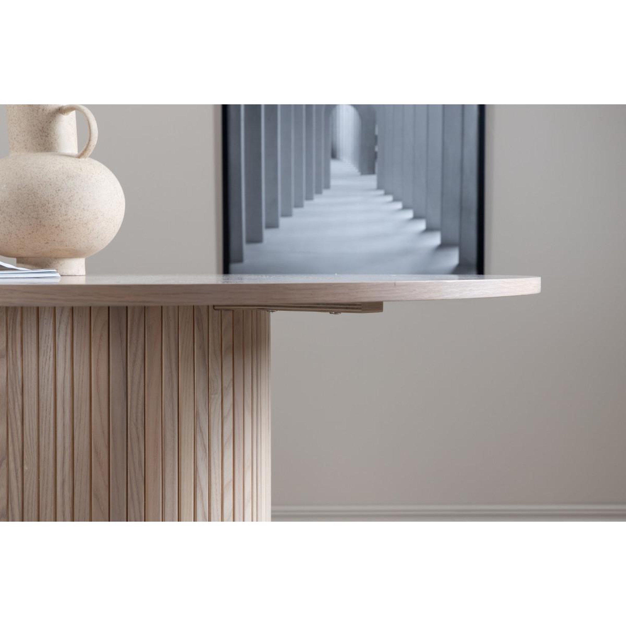 Voir la diapositive 6 : Paris Prix Table à manger ronde  bianca  110cm naturel
