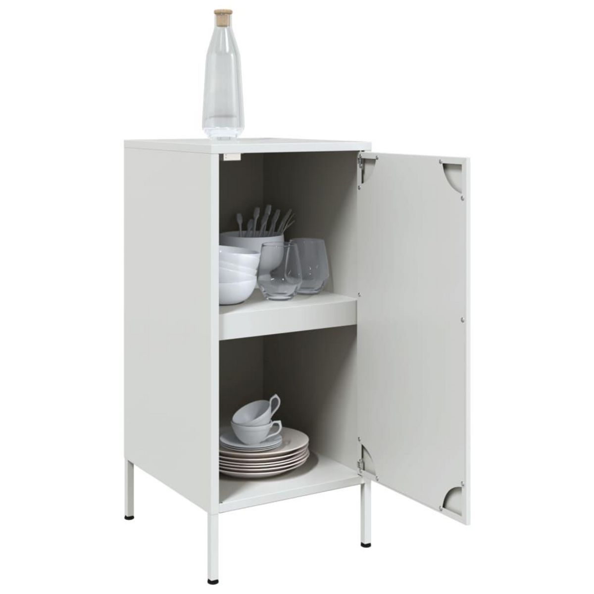 VIDAXL Buffets 2 pcs blanc 36x39x79 cm acier