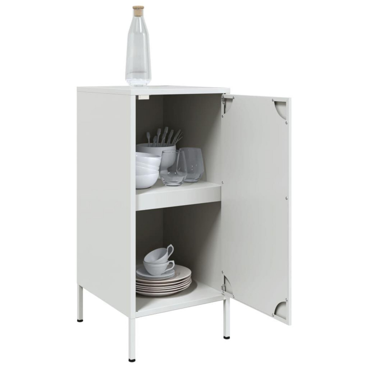 VIDAXL Buffets 2 pcs blanc 36x39x79 cm acier