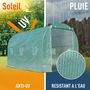 Voir la diapositive 6 : OUTSUNNY Serre de jardin tunnel surface sol 8 m² 4L x 2l x 2,10H m châssis tubulaire renforcé porte zippée 6 fenêtres enroulables vert
