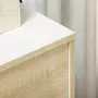 HOMCOM Commode design scandinave 3 tiroirs piètement effilé panneaux MDF blanc aspect bois clair