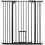 Voir la diapositive 1 : PAWHUT Barrière de sécurité chien H.104 cm - porte double verrouillage - sans perçage - acier noir