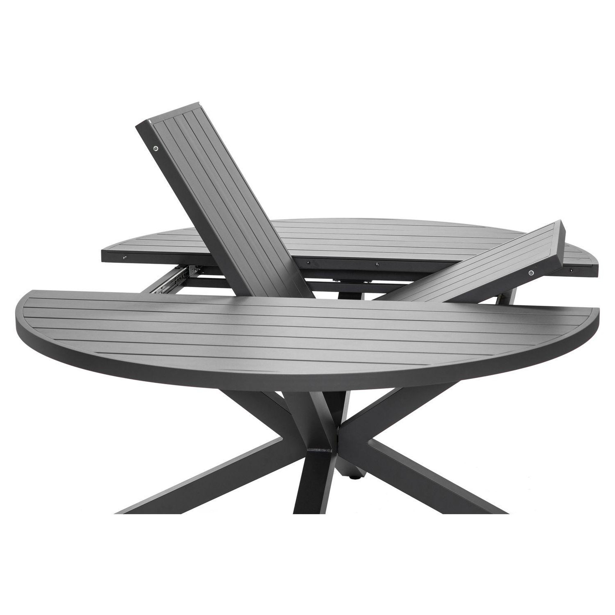 Voir la diapositive 9 : JARDILINE Table de jardin à rallonge - 6/10 places - Aluminium - Anthracite - PALMA