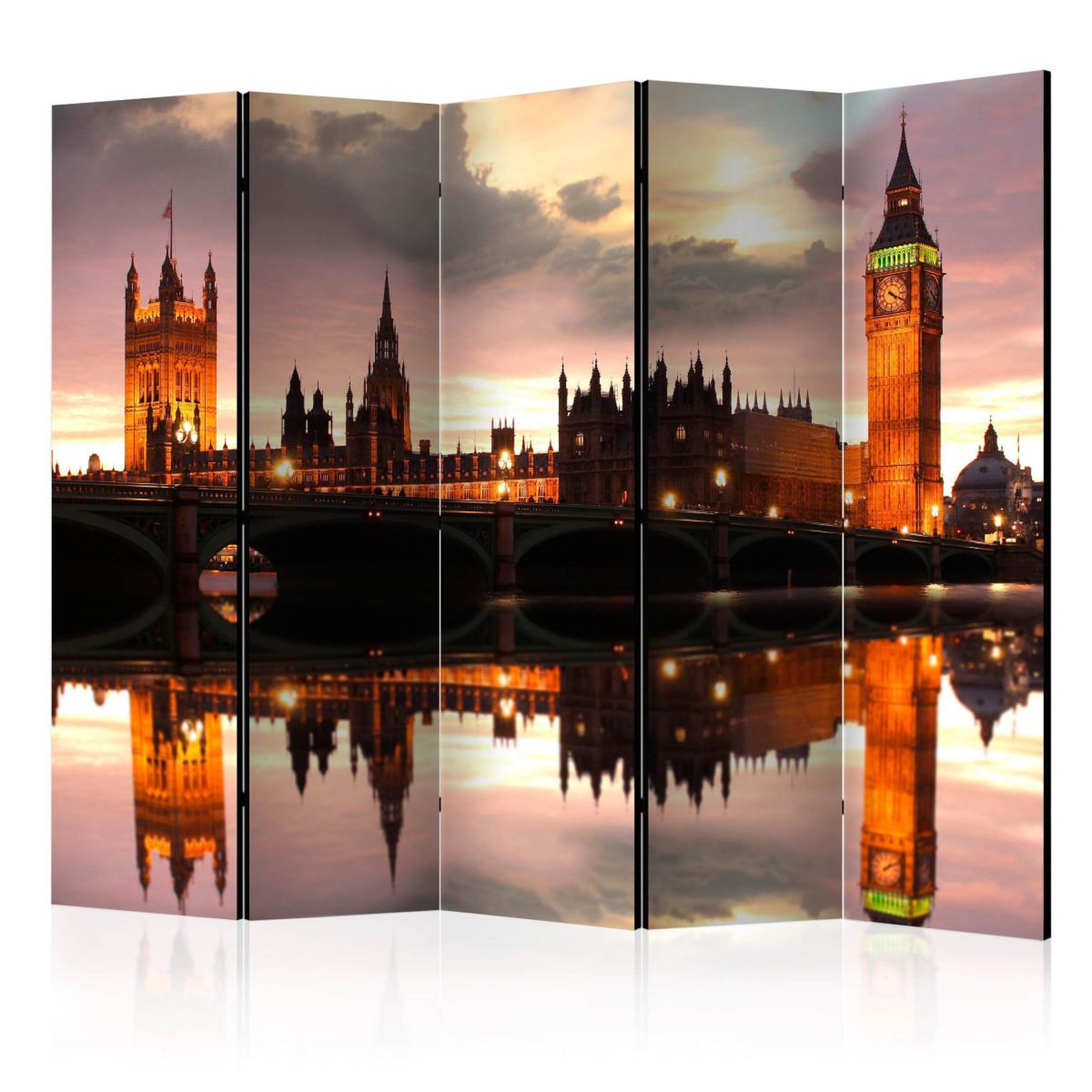 Paris Prix Paravent 5 volets  big ben in the evening, london  172x225cm