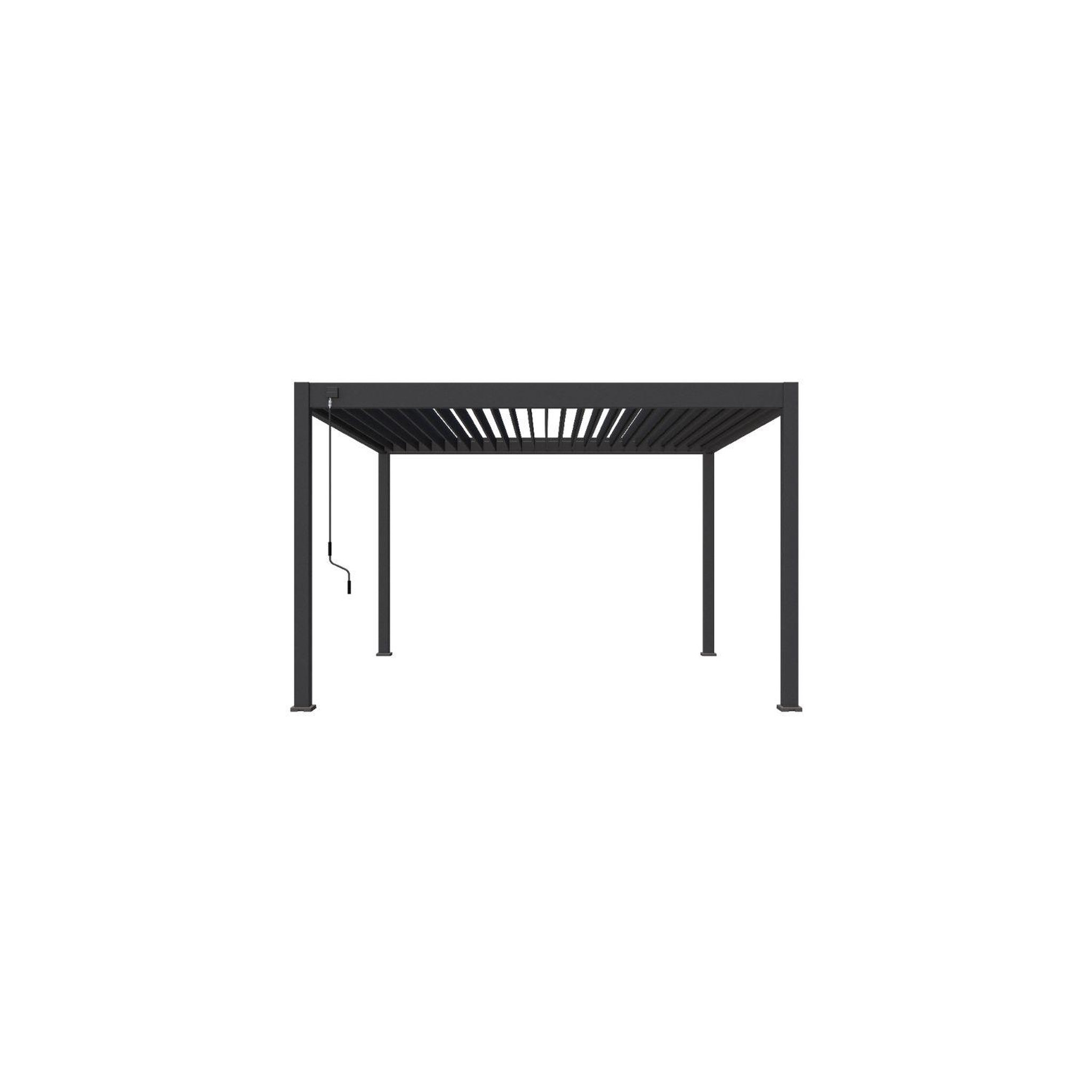 Voir la diapositive 4 : Pergola Bioclimatique autoportée 4x4 m - Aluminum Anthracite - 4x4m VS OmBREA®