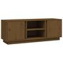 Voir la diapositive 2 : VIDAXL Meuble TV Marron miel 110x35x40,5 cm Bois de pin massif