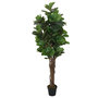 Voir la diapositive 2 : VIDAXL Ficus lyrata artificiel 180 feuilles 150 cm vert
