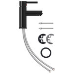 VIDAXL Robinet de lavabo de salle de bain Noir 130x176 mm