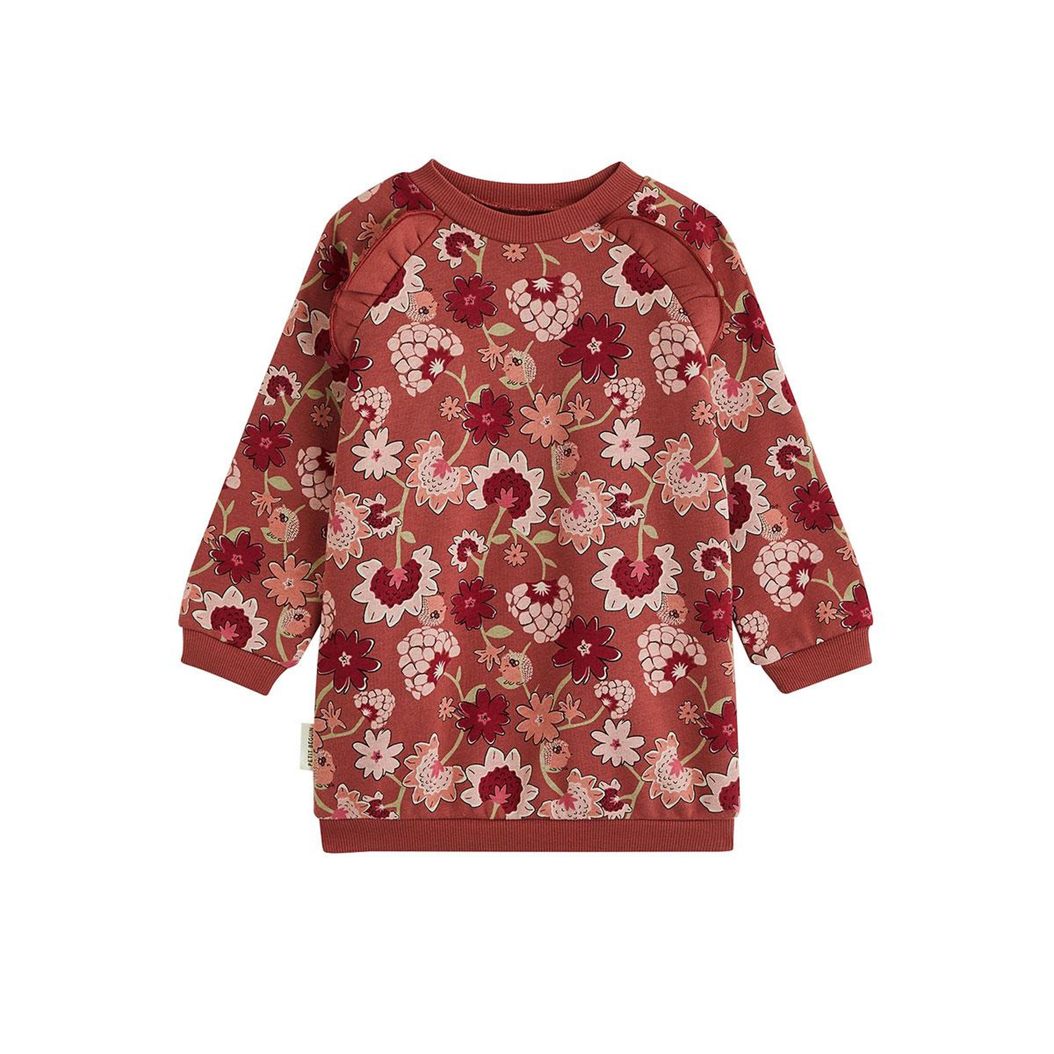 PETIT BEGUIN Robe enfant en molleton harmony. Coloris disponibles : Rose