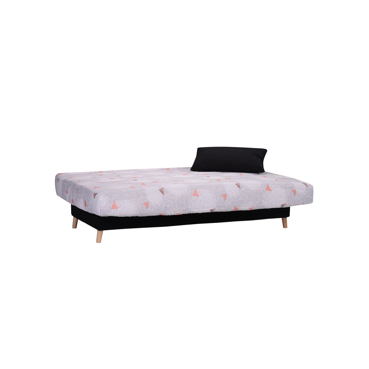 Banquette clic-clac MANAE, matelas 12cm, 25kg/m3 tissu motifs