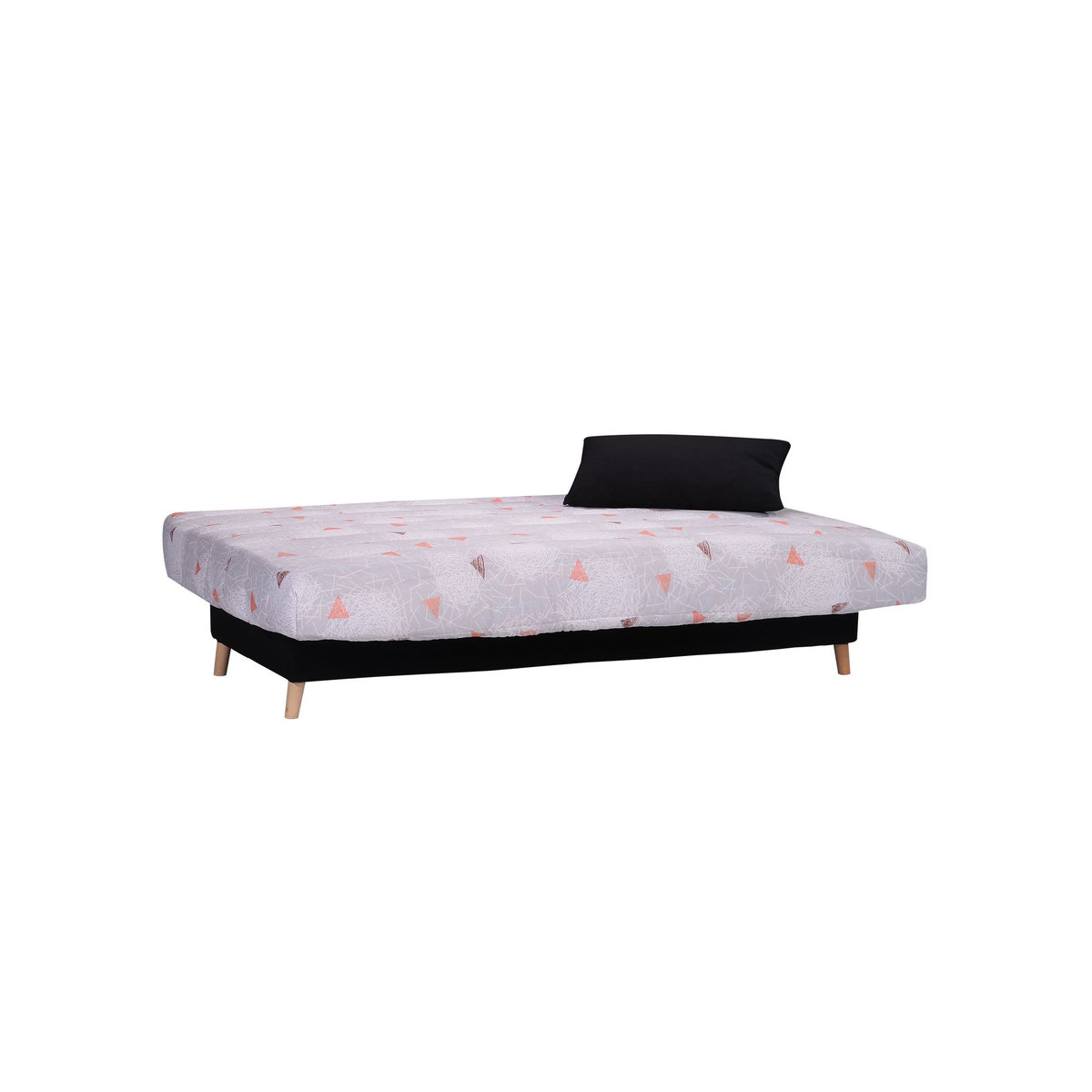 Banquette clic-clac MANAE, matelas 12cm, 25kg/m3 tissu motifs