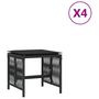 Voir la diapositive 2 : VIDAXL Tabourets de jardin et coussins lot de 4 noir 41x41x36 cm rotin