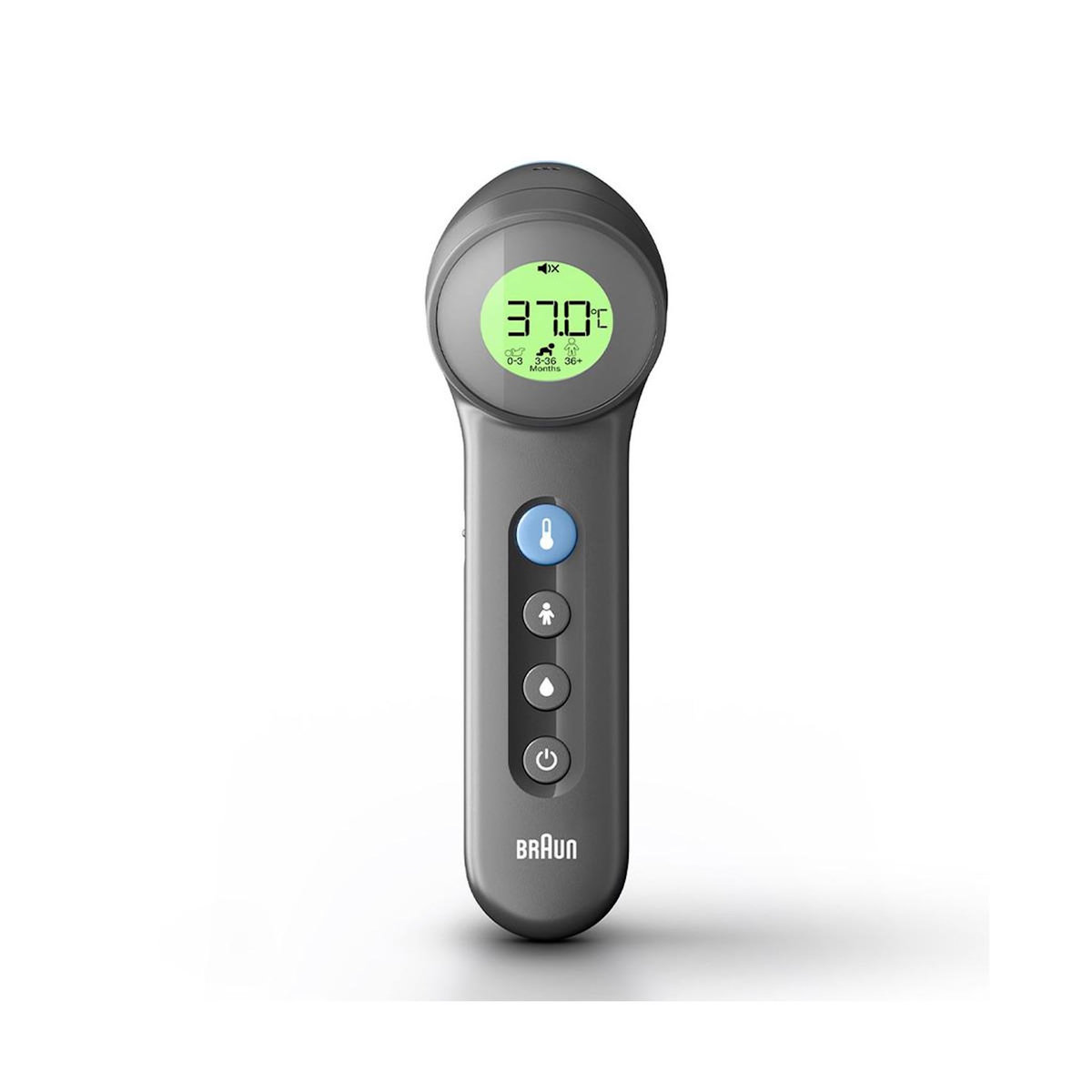 BRAUN Braun BNT 400 BK Thermomètre à distance Gris Front Boutons
