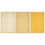 ATMOSPHERA Lot de 3 Torchons  Imprimé  45x70cm Ocre