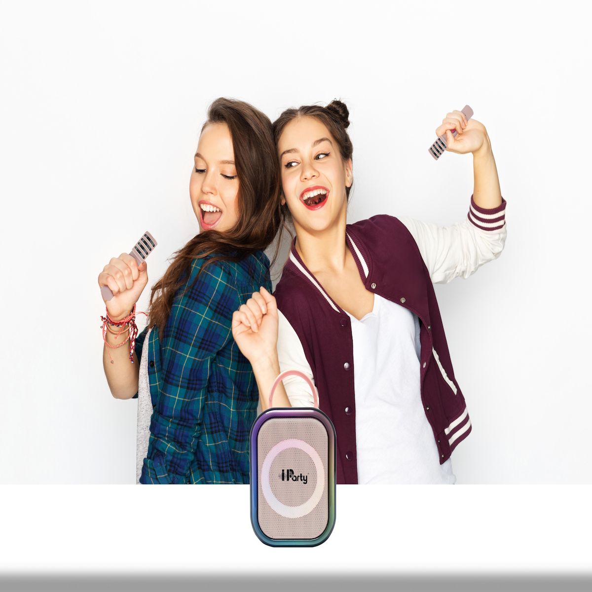Lexibook Karaoke Bluetooth Rose avec 2 micros sans fil