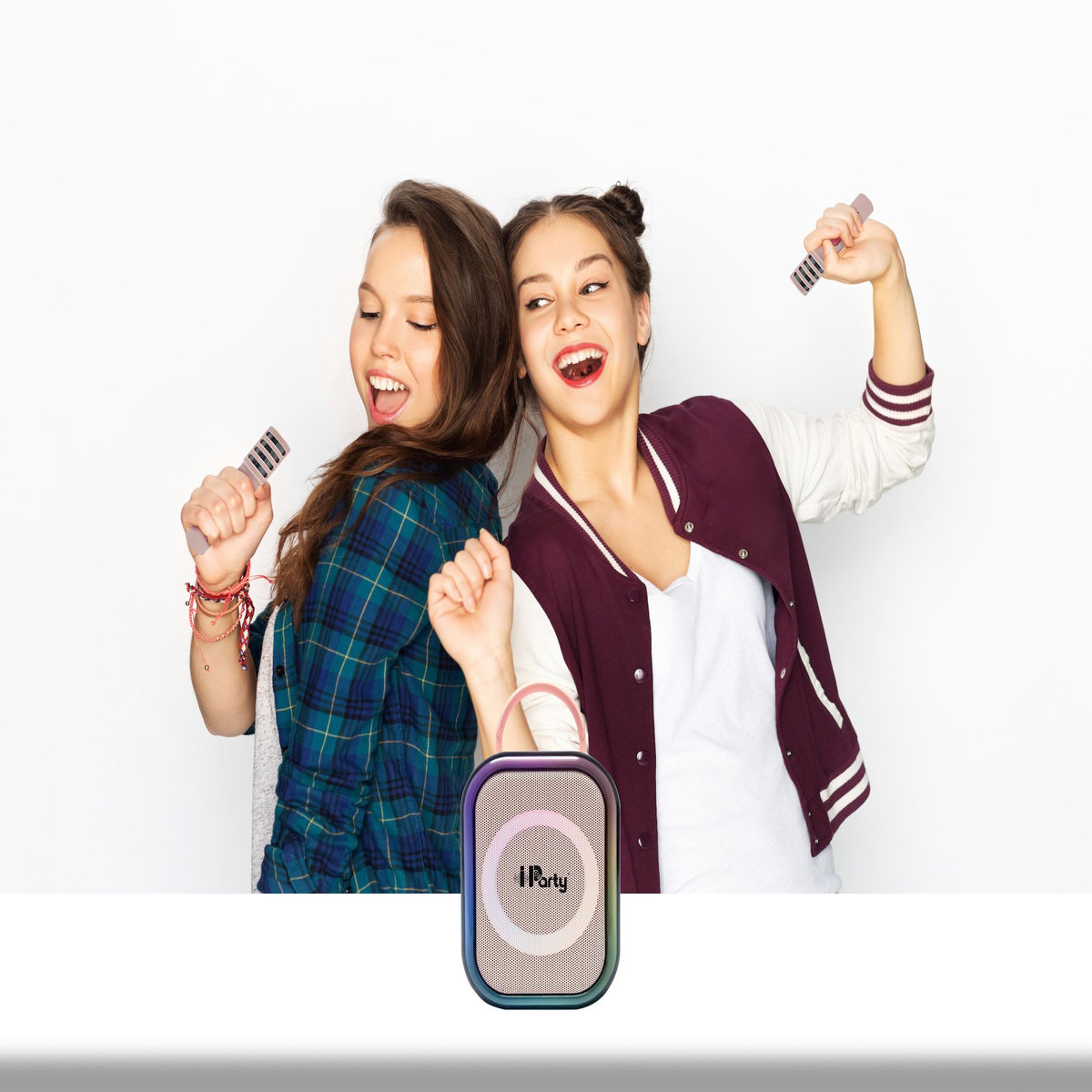 Lexibook Karaoke Bluetooth Rose avec 2 micros sans fil