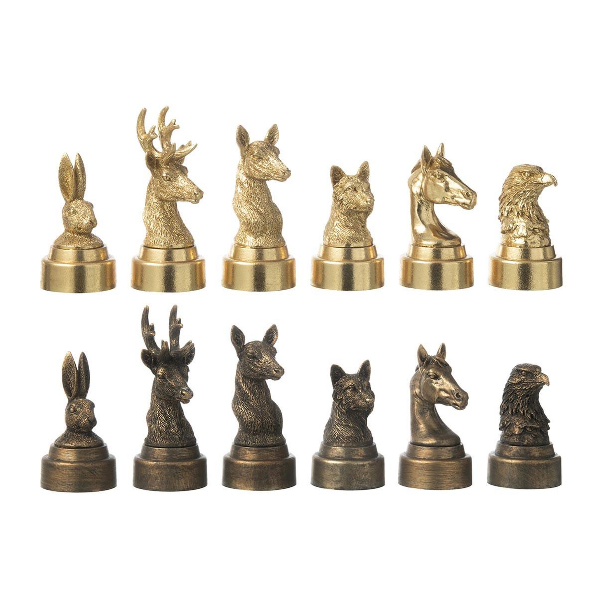 Voir la diapositive 3 : J-LINE Jeu d'échecs design  animaux  60cm multicolore