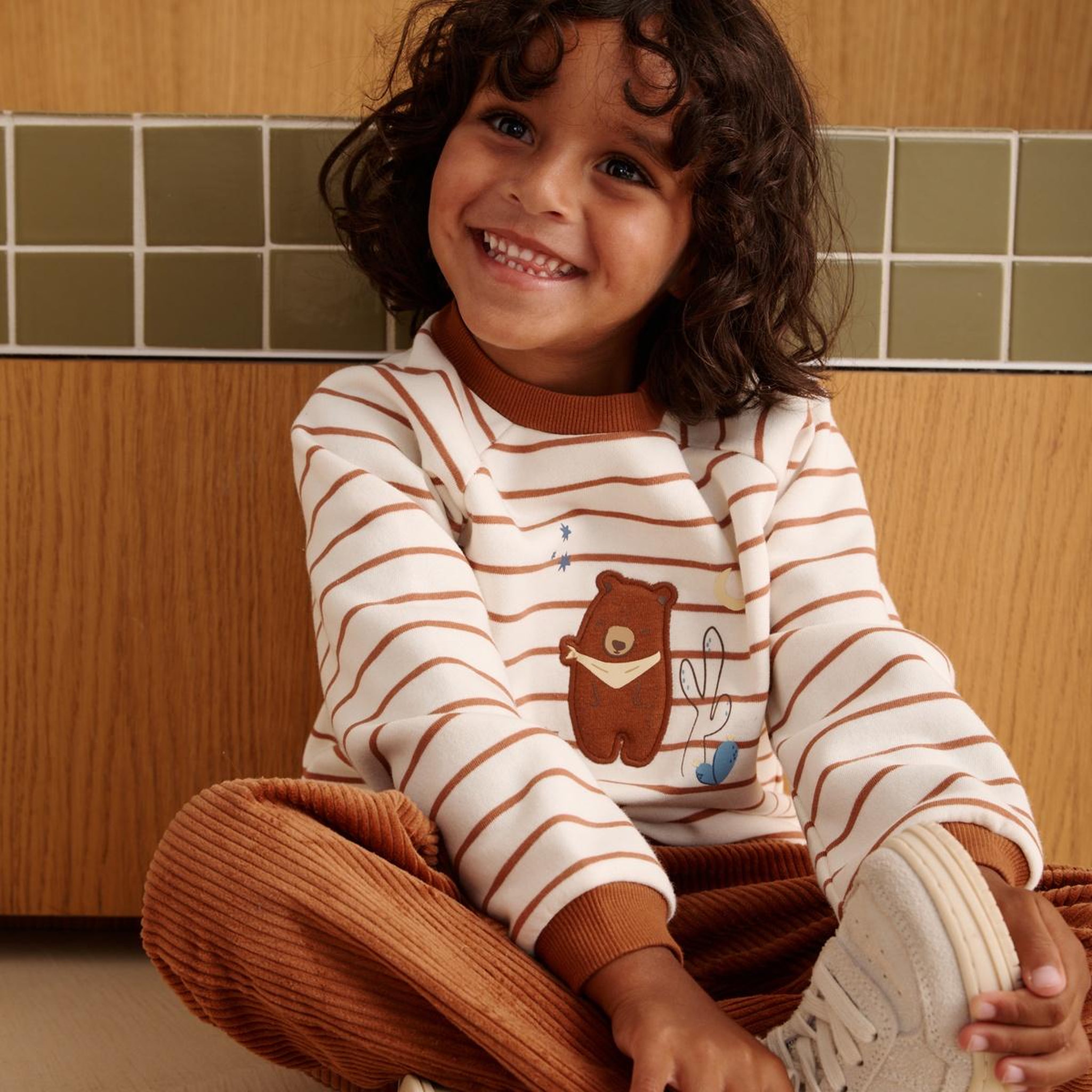 Voir la diapositive 4 : PETIT BEGUIN Sweat-shirt bébé en molleton moka