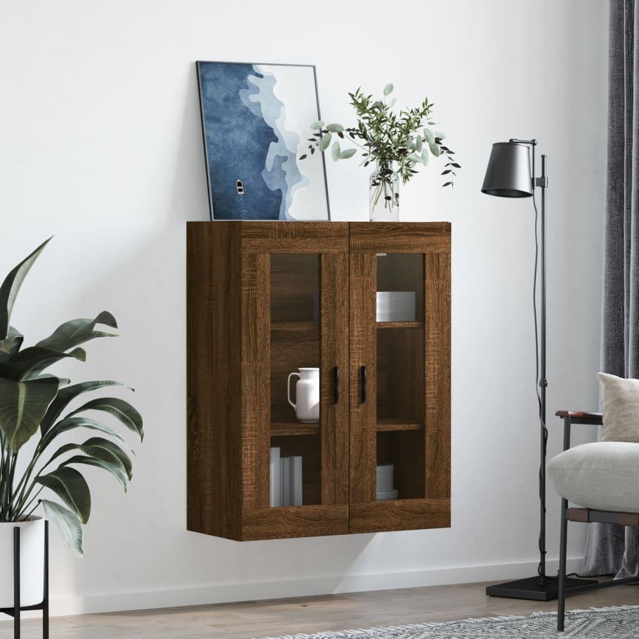 Voir la diapositive 3 : VIDAXL Armoire murale chene marron 69,5x34x90 cm