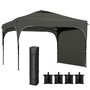 Voir la diapositive 1 : OUTSUNNY Tonnelle pop-up barnum pliant 3 x 3 x 2,65 m - paroi latérale amovible, sac transport, sacs à lester - acier toile gris