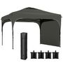 Voir la diapositive 1 : OUTSUNNY Tonnelle pop-up barnum pliant 3 x 3 x 2,65 m - paroi latérale amovible, sac transport, sacs à lester - acier toile gris