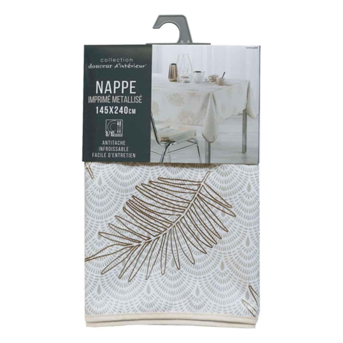 Paris Prix Nappe Imprimée Métallisé  Sunny Gold  145x240cm Or