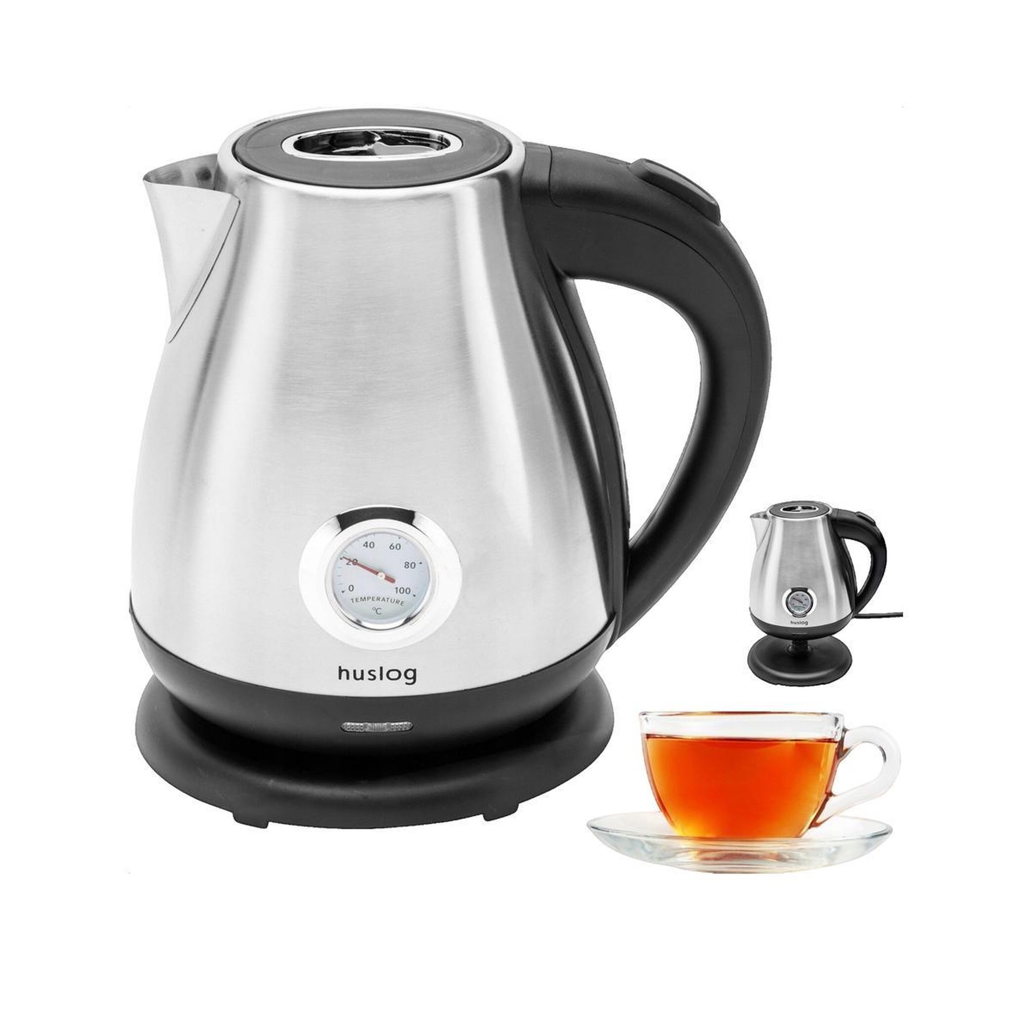 HUSKY Bouilloire husla Huslog design rétro acier inoxydable 1,7 litres 2200W
