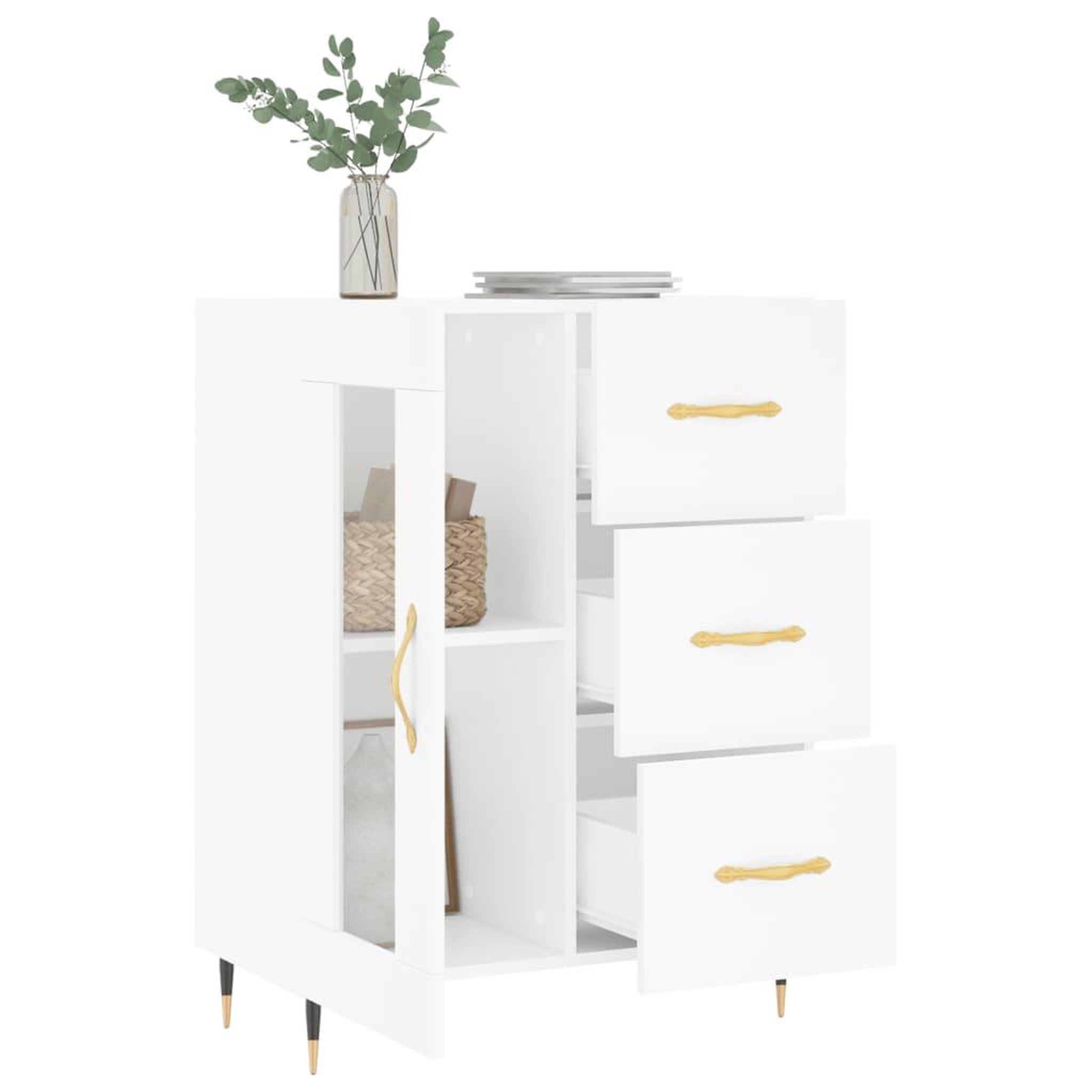 Voir la diapositive 4 : VIDAXL Buffet blanc 69,5x34x90 cm bois d'ingenierie