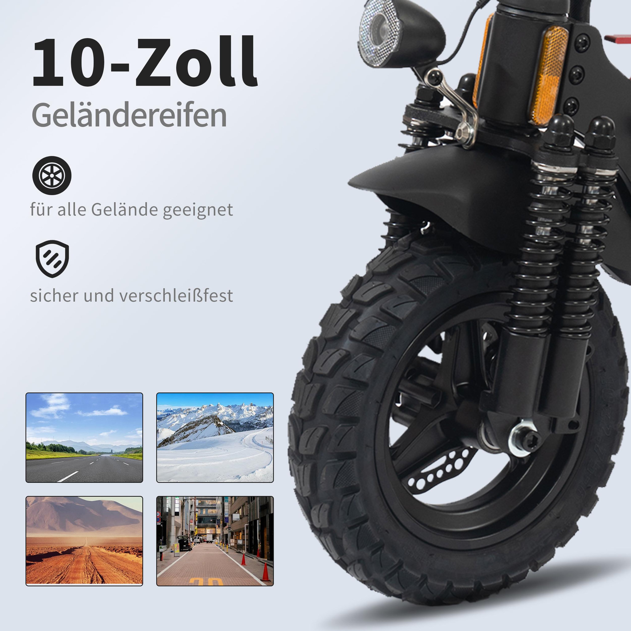 Voir la diapositive 4 : LEAWIN Trottinette électrique leawin t4, 10 pouces, batterie 48 v 12,5 ah, pliable, noire