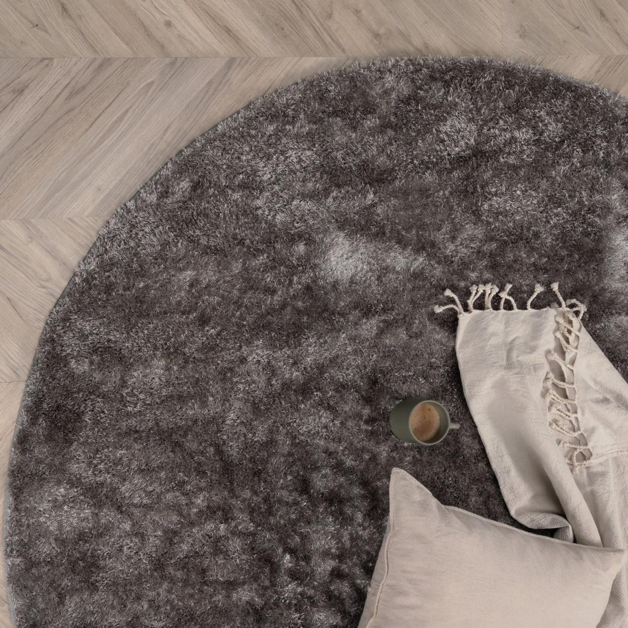 Voir la diapositive 4 : Paris Prix Tapis rond  mattis  200cm gris