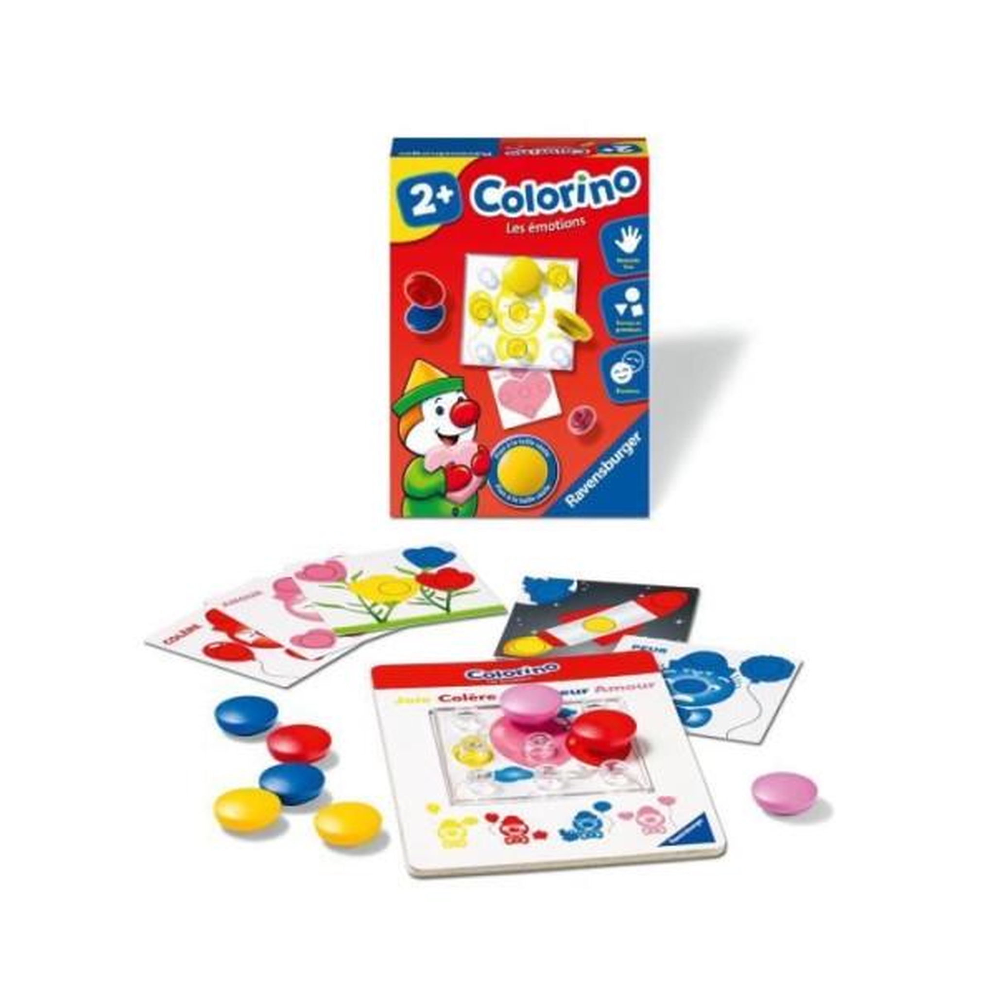 Voir la diapositive 2 : RAVENSBURGER Colorino Les émotions - Jeu éducatif - Apprentissage des couleurs - Activités créatives enfant - Ravensburger - Des 2 ans