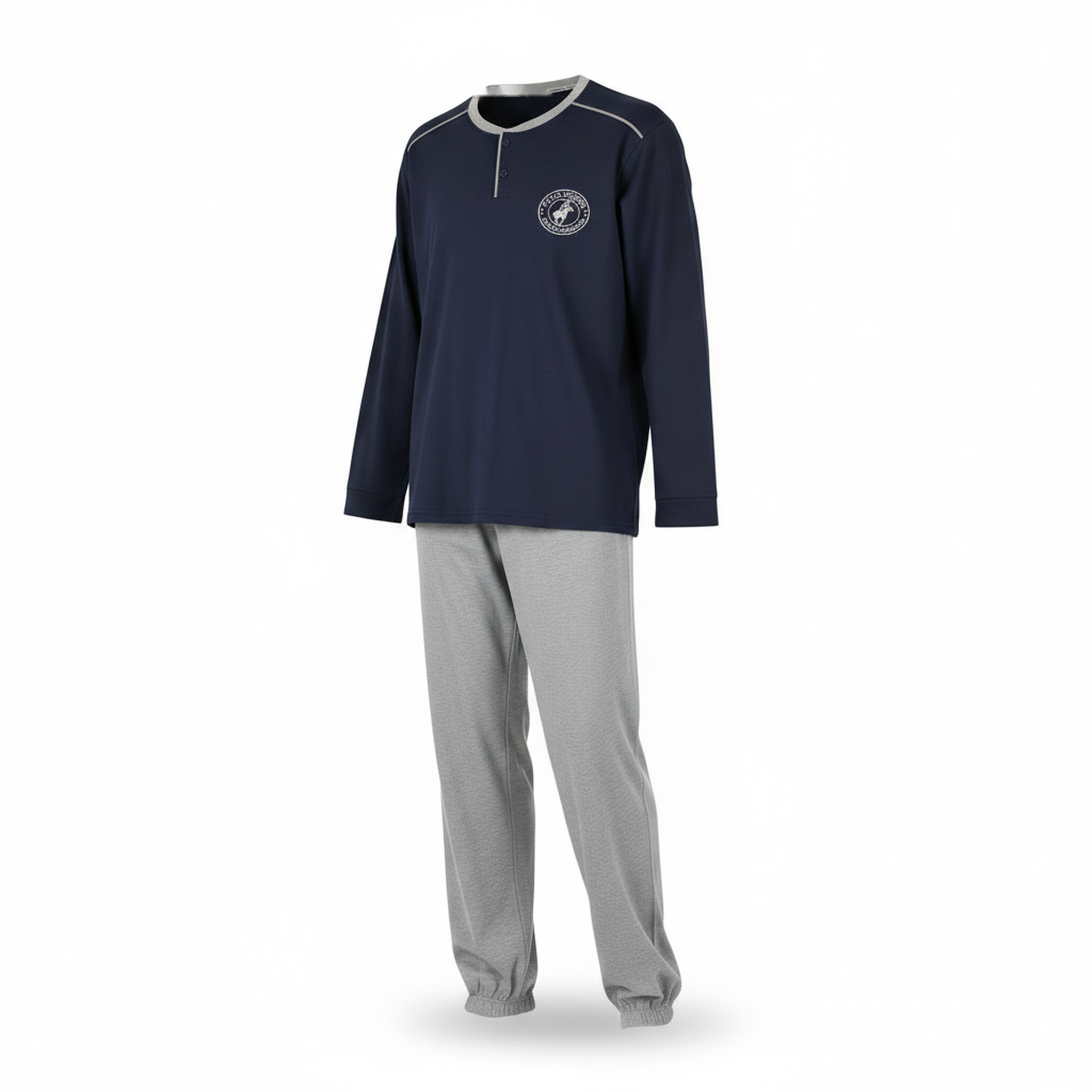 Voir la diapositive 1 : OZABI Ozabi pyjama homme doublé polaire écusson brodé