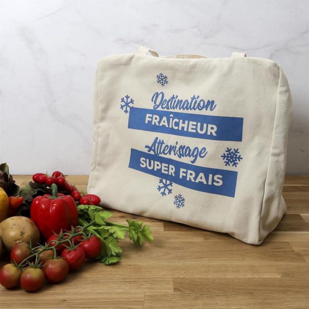 Paris Prix Sac Fraîcheur en Jute & Coton  Aliments  40cm Blanc