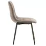 IDIMEX Lot de 2 chaises MALAGA avec revêtement en tissu coloris gris foncé et structure en métal couleur bronze, chaise de salle à manger
