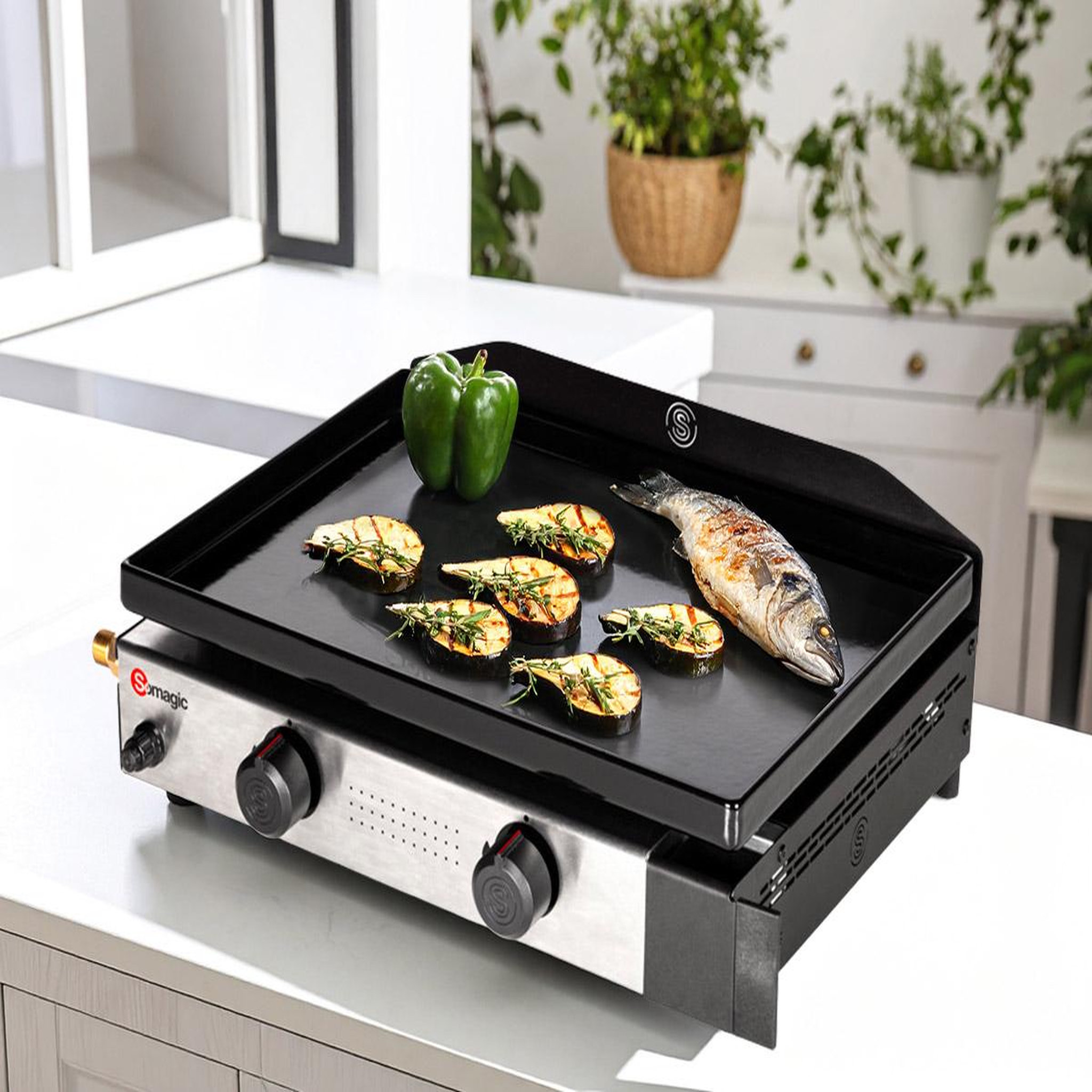 SOMAGIC Plancha gaz 2 brûleurs solia 200 - somagic