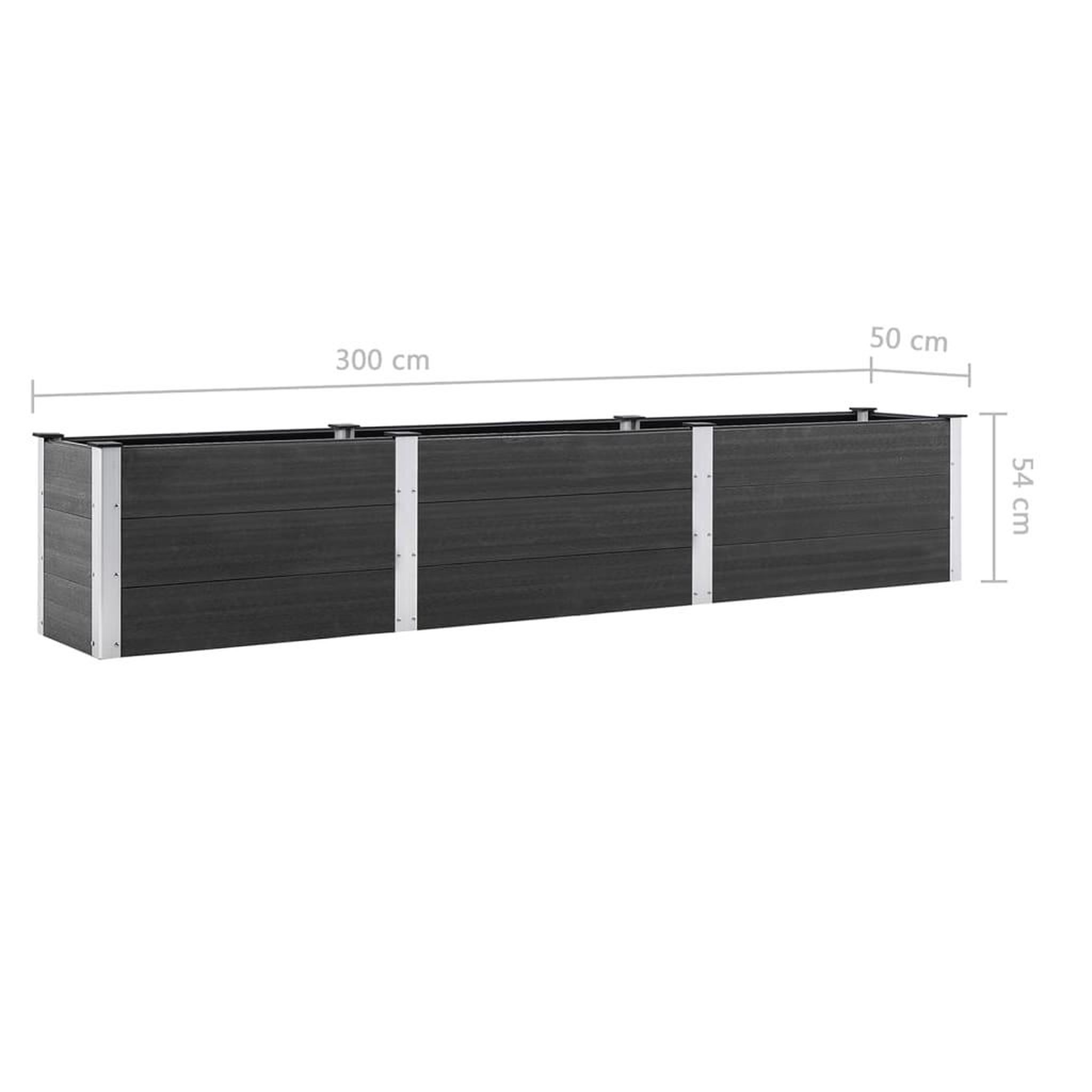 Voir la diapositive 6 : VIDAXL Plate-forme surelevee de jardin 300x50x54 cm WPC Gris