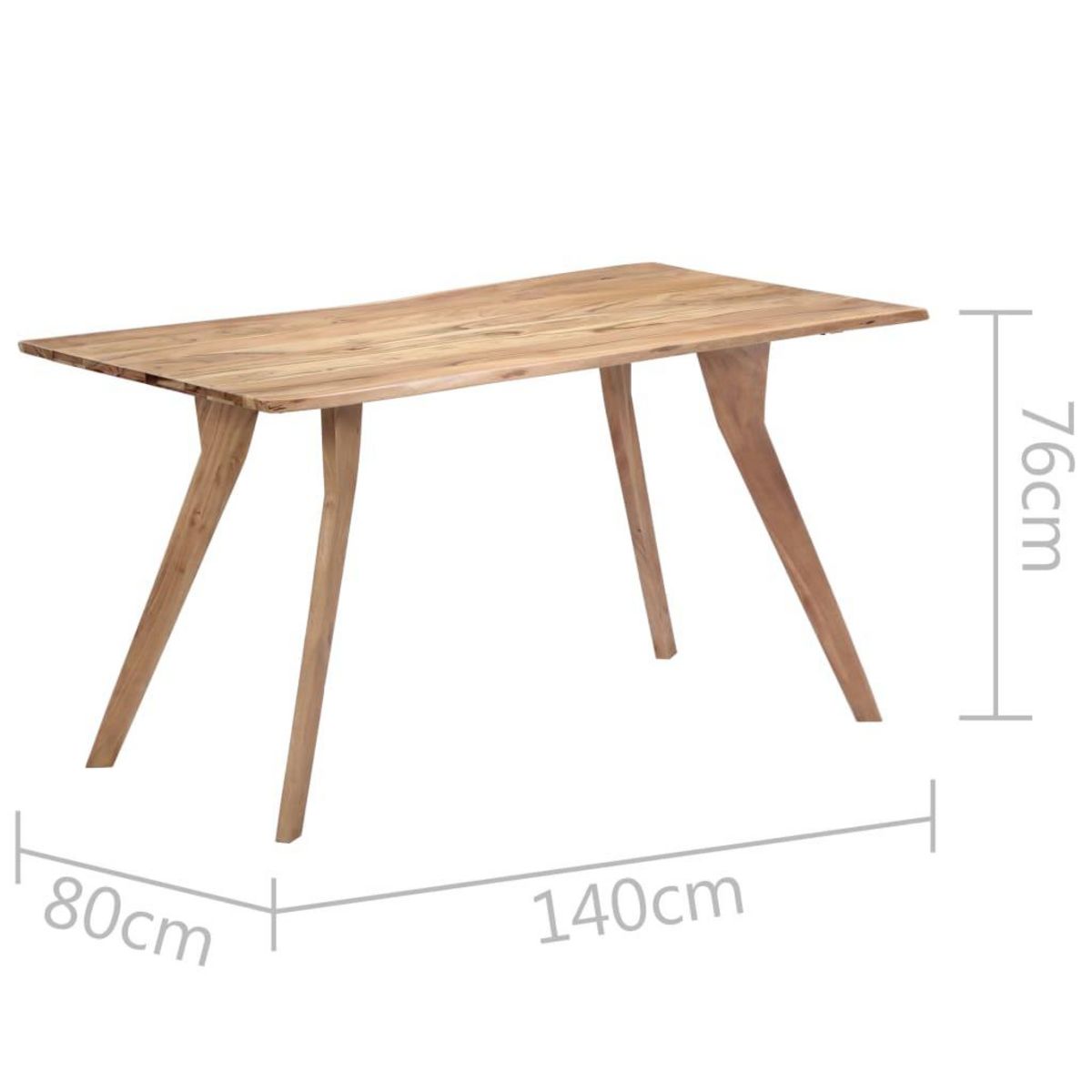 VIDAXL Table de salle a manger 140x80x76 cm Bois d'acacia massif