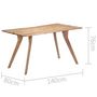 Voir la diapositive 6 : VIDAXL Table de salle a manger 140x80x76 cm Bois d'acacia massif
